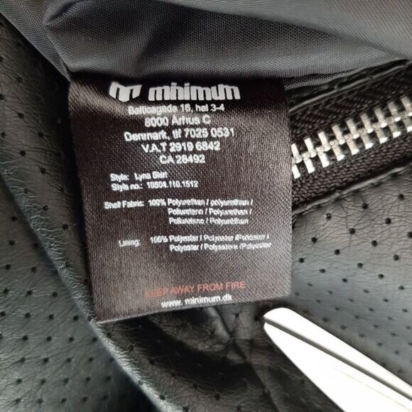 MINIMUM \ Micro Dot Pencil Mini Skirt Vegan Faux Leather Black Sz S - Picture 10 of 11